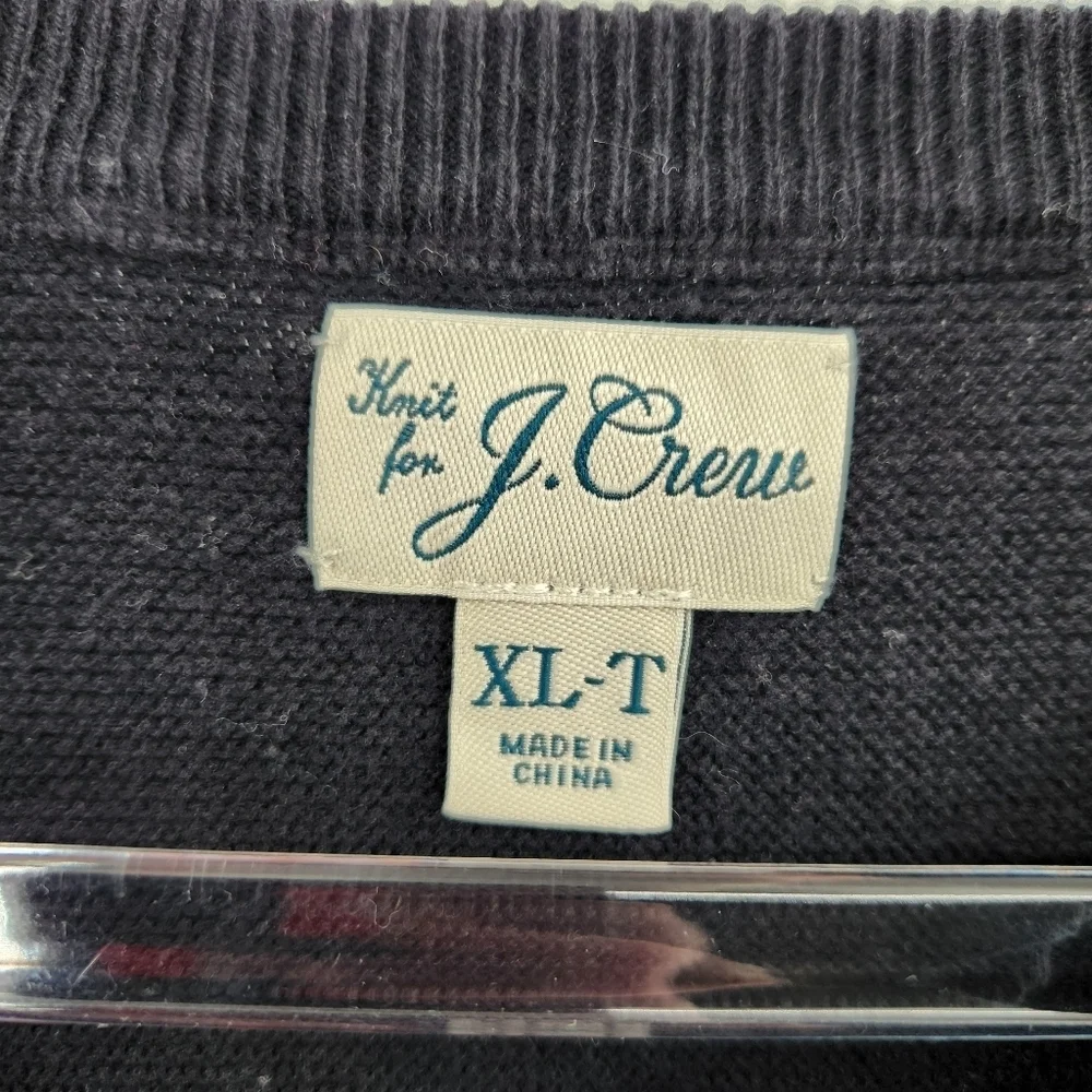 J. Crew Long Sleeve Crewneck Pullover Sweater Mens Size XL Tall Black